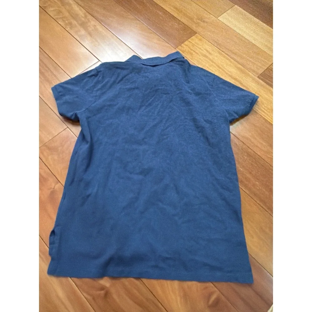 Polo‎ Ralph Lauren Polo Shirt Mens Navy Blue Custom Fit Pique Cotton Large